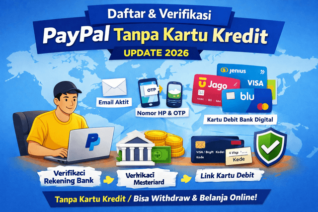 Daftar & Verifikasi PayPal Tanpa Kartu Kredit (Update 2026)