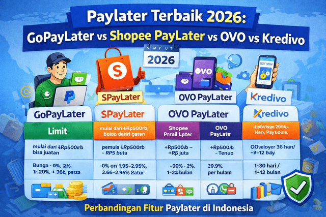 Paylater Terbaik 2026: GoPayLater vs Shopee PayLater vs OVO vs Kredivo
